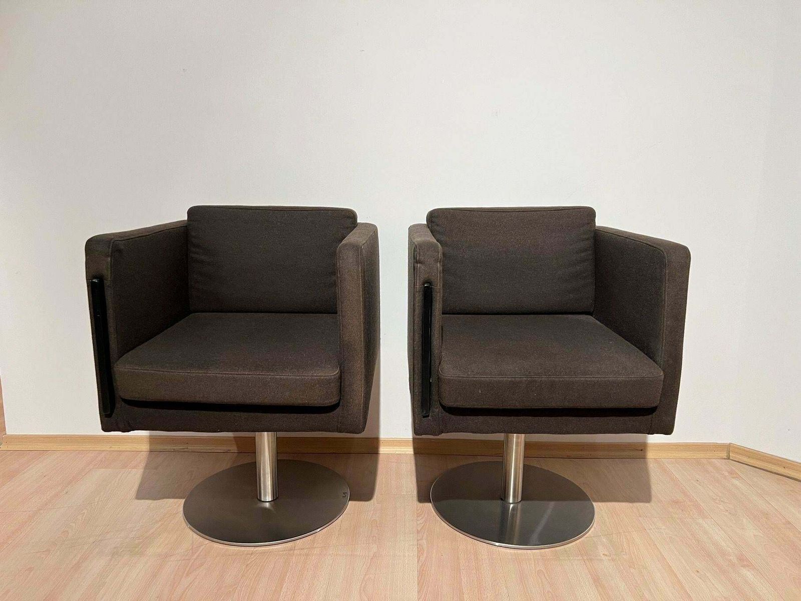 Pair Of Cubic Swivel Chairs With Tableau By Lensvelt, Netherlands, Early 21st C. photo furniture