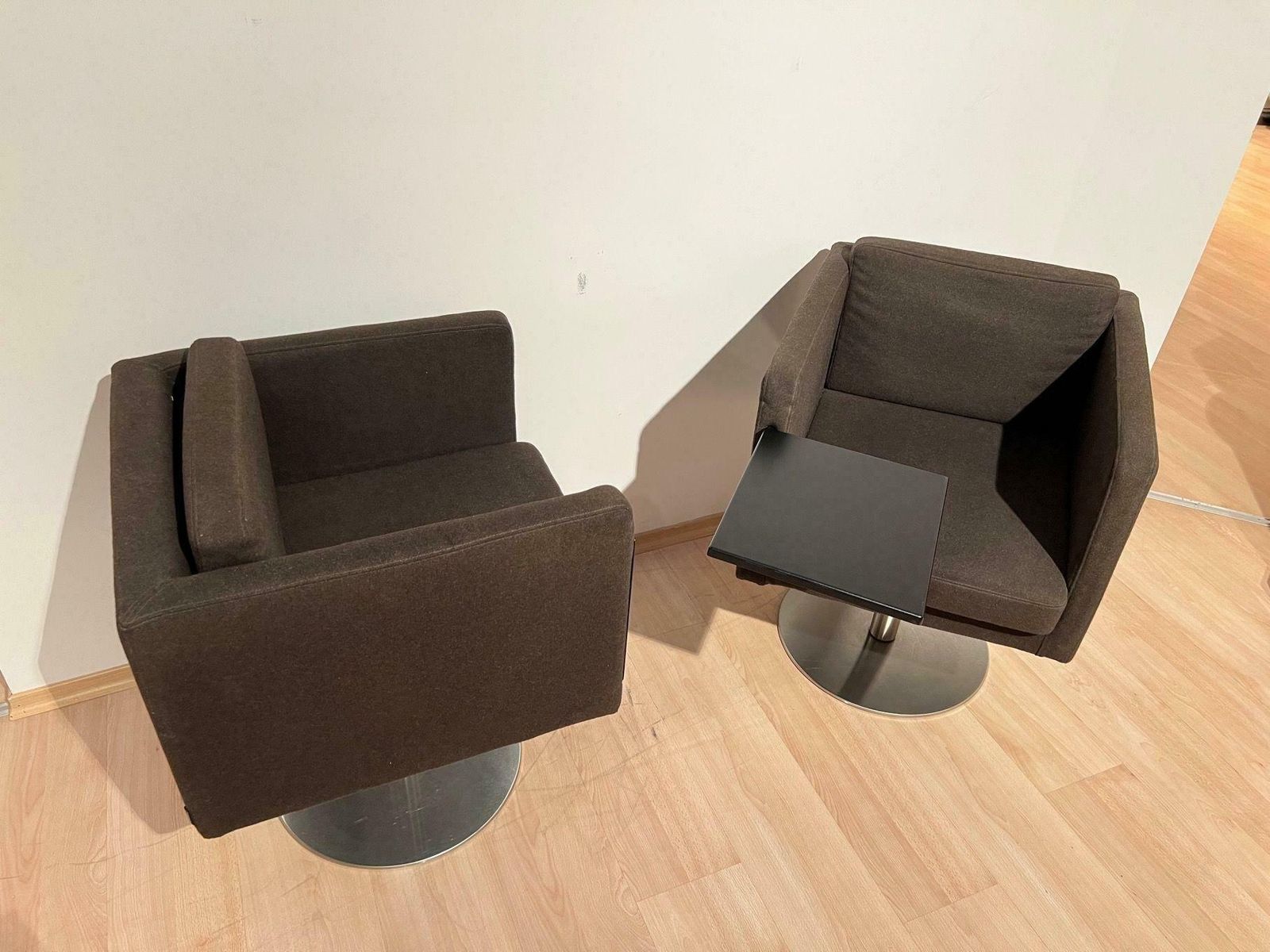 Furniture Pair Of Cubic Swivel Chairs With Tableau By Lensvelt, Netherlands, Early 21st C. photo