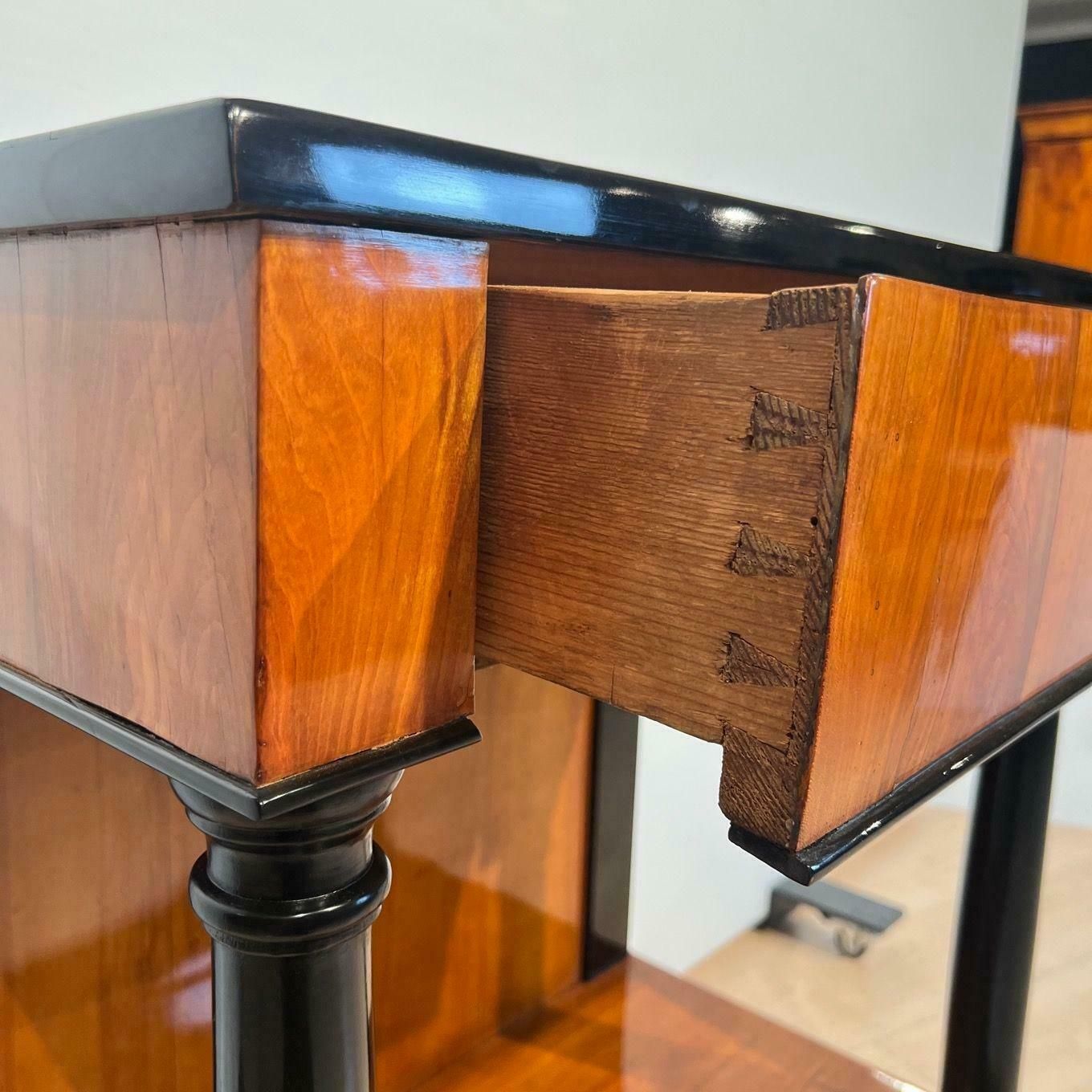 Biedermeier Console Table, Cherry Veneer, Two Drawers, South Germany Circa 1820 photo furniture
