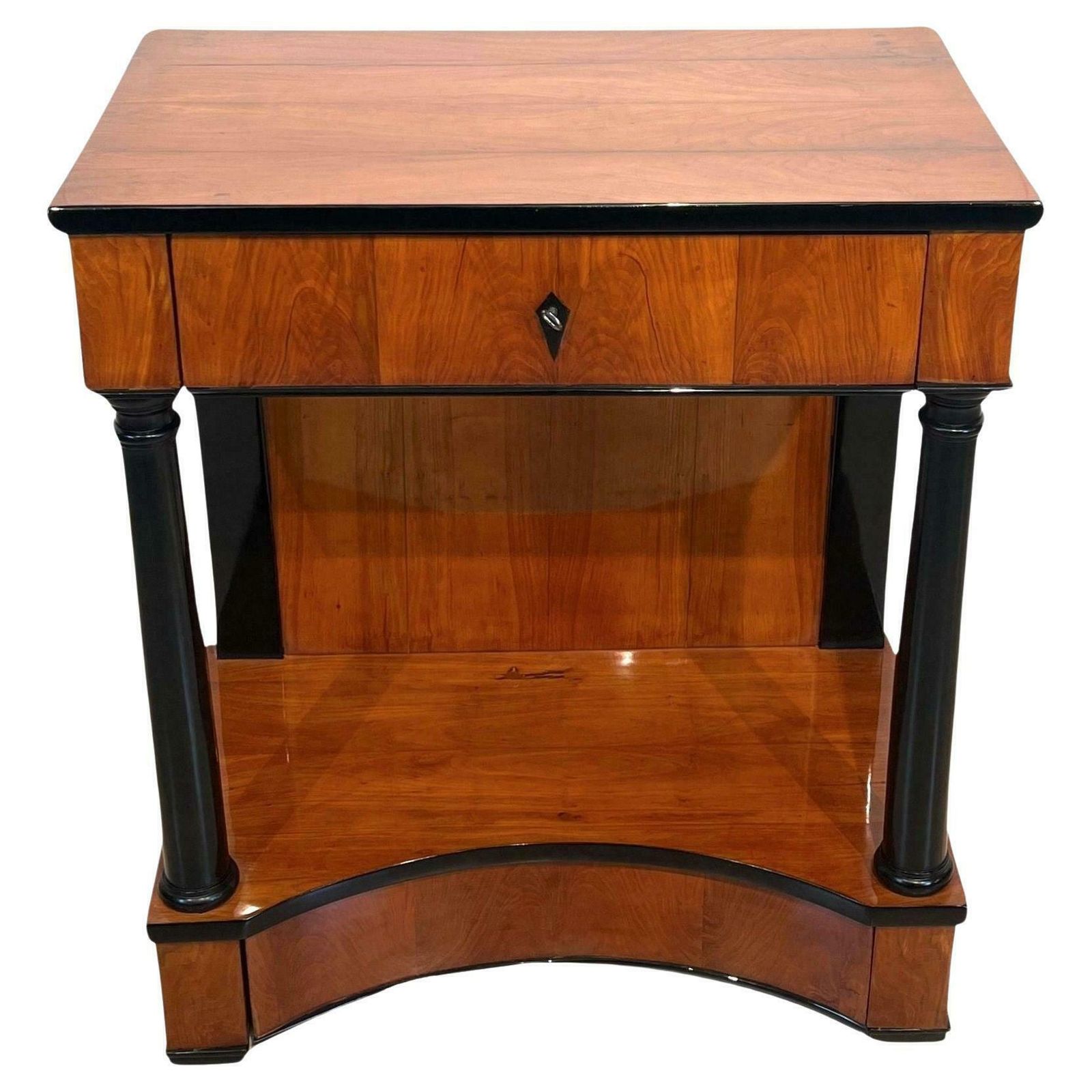 Biedermeier Console Table, Cherry Veneer, Two Drawers, South Germany Circa 1820 photo vinterior