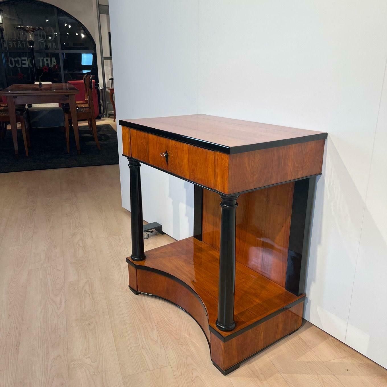 photo for sale Biedermeier Console Table, Cherry Veneer, Two Drawers, South Germany Circa 1820