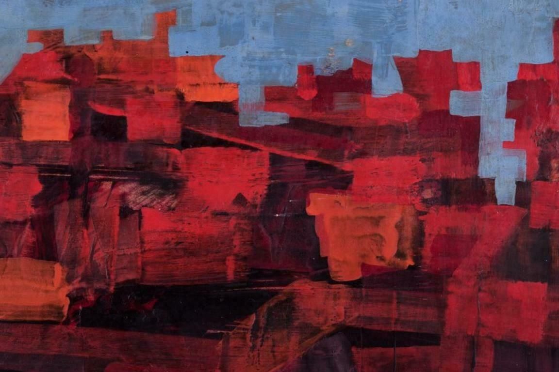 Scandinavian Artist. Oil On Board. Abstract Composition. 1960s/70s. photo 452.0