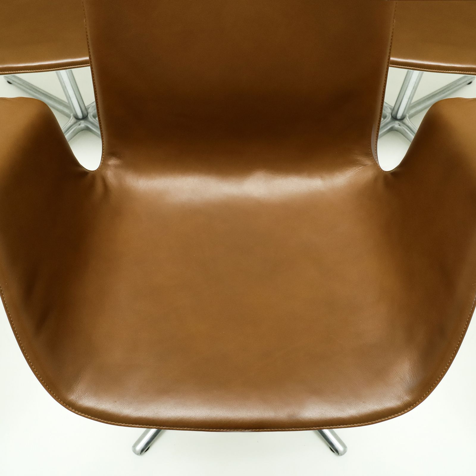 photo furniture Set Of 10 Preben Fabricius And Jorgen Kastlhom Cognac Leather Fk 6728 High Back Armchairs For Walter Knoll