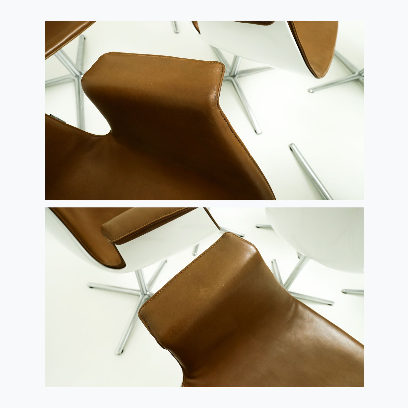 Furniture Set Of 10 Preben Fabricius And Jorgen Kastlhom Cognac Leather Fk 6728 High Back Armchairs For Walter Knoll photo