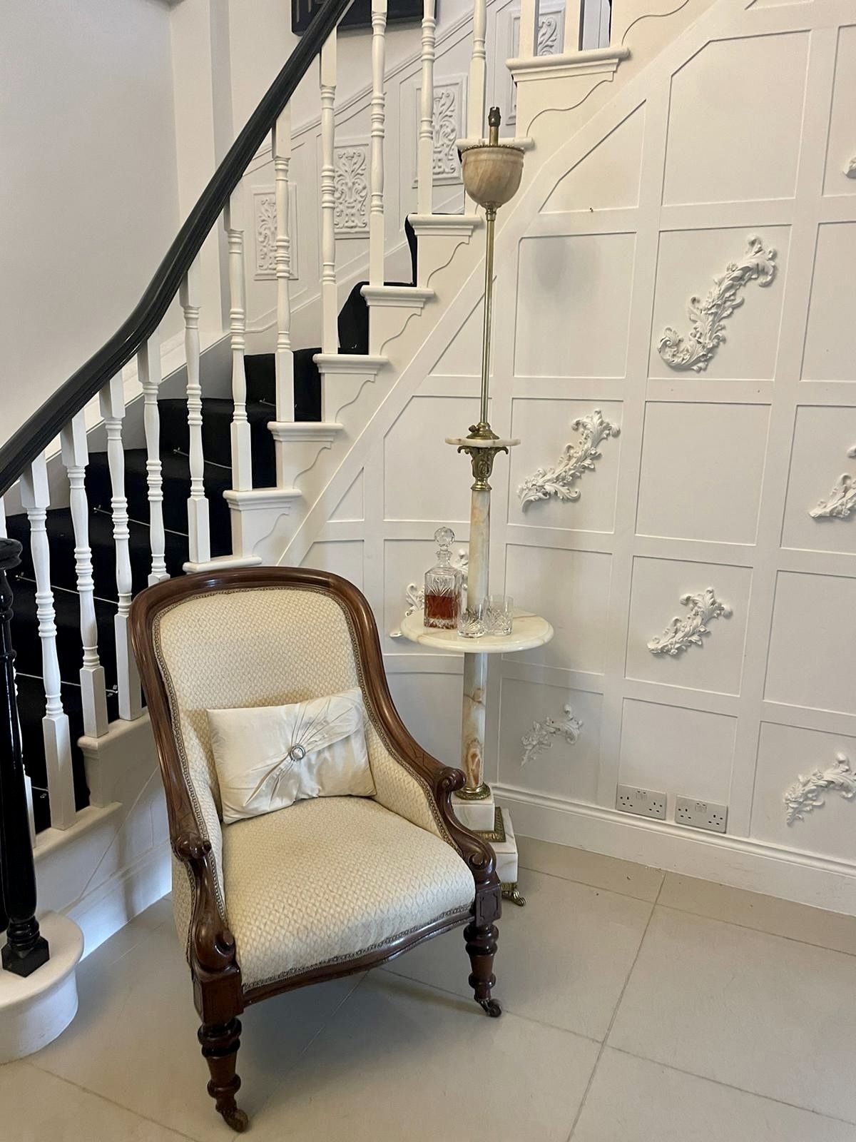 Unusual Antique French Onyx And Ormolu Extending Floor Lamp photo Lighting