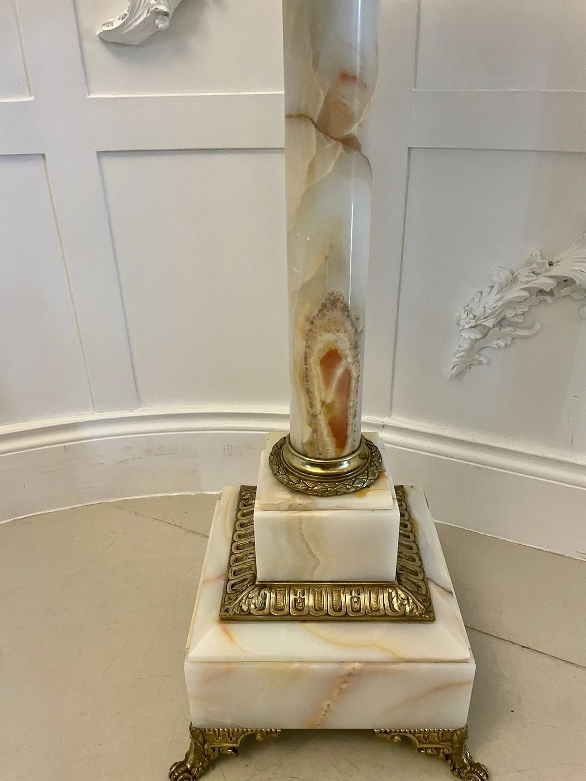 photo for sale Unusual Antique French Onyx And Ormolu Extending Floor Lamp