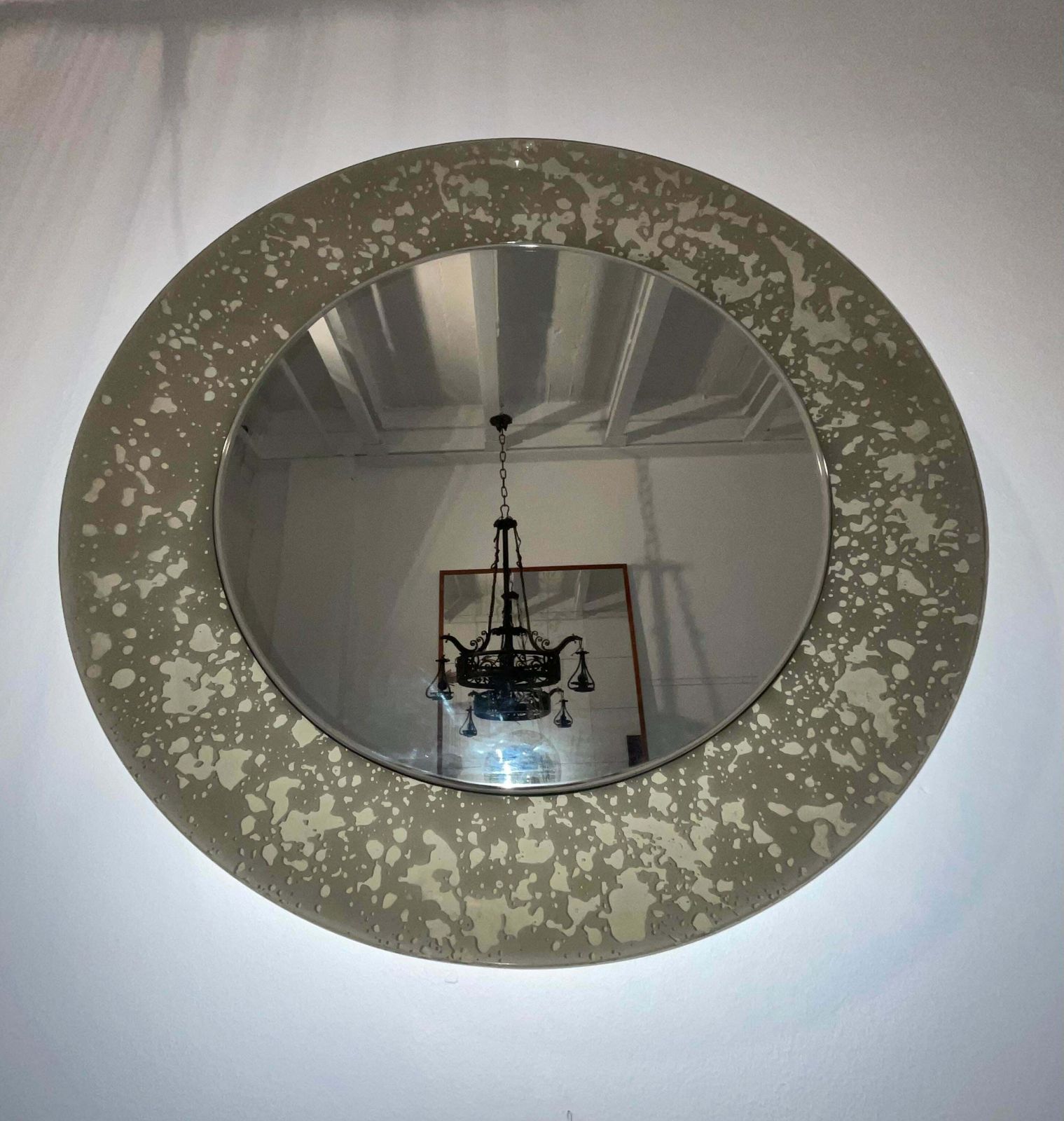 photo furniture Fontanarte   Erwing Burger   Hanging Mirror   Curved And Etched Glass.