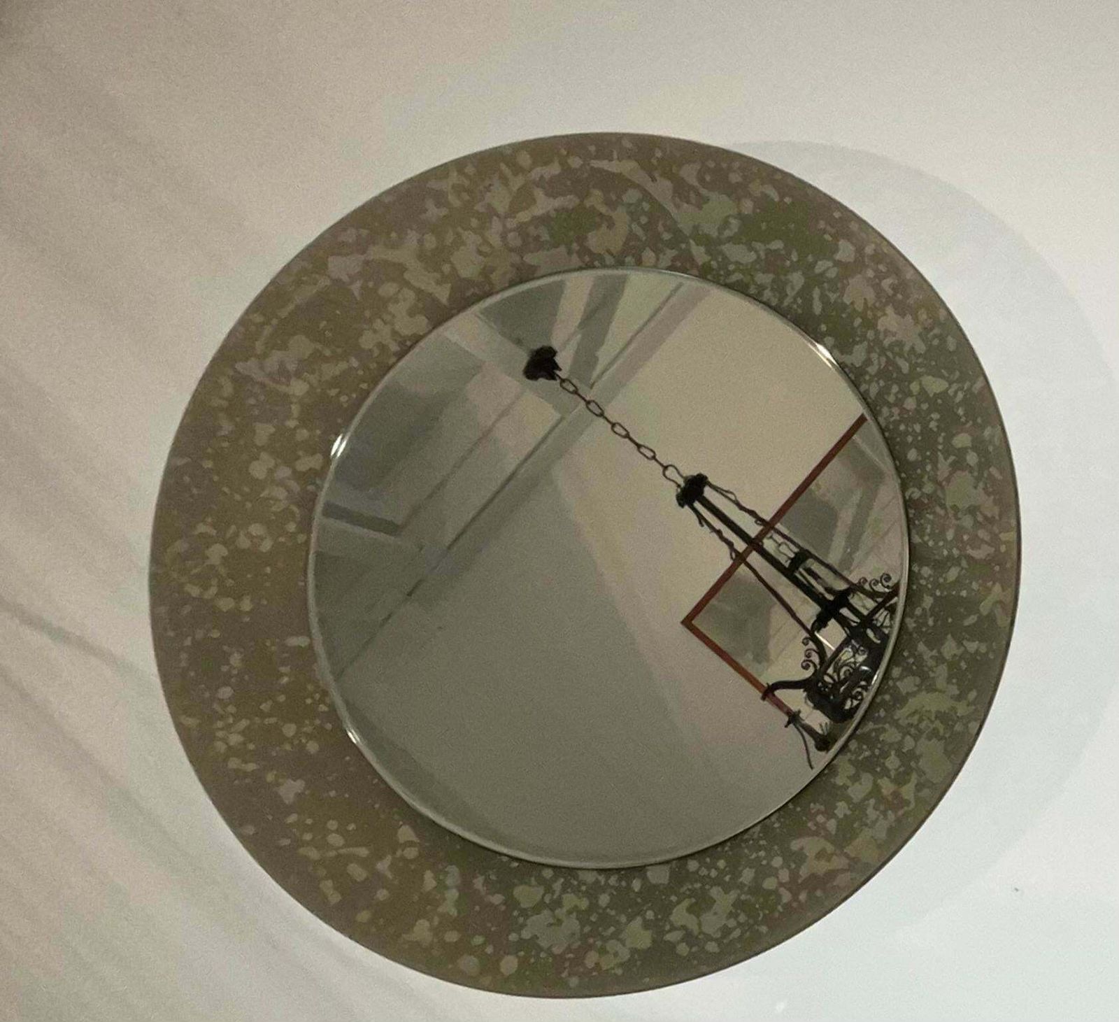 photo for sale Fontanarte   Erwing Burger   Hanging Mirror   Curved And Etched Glass.