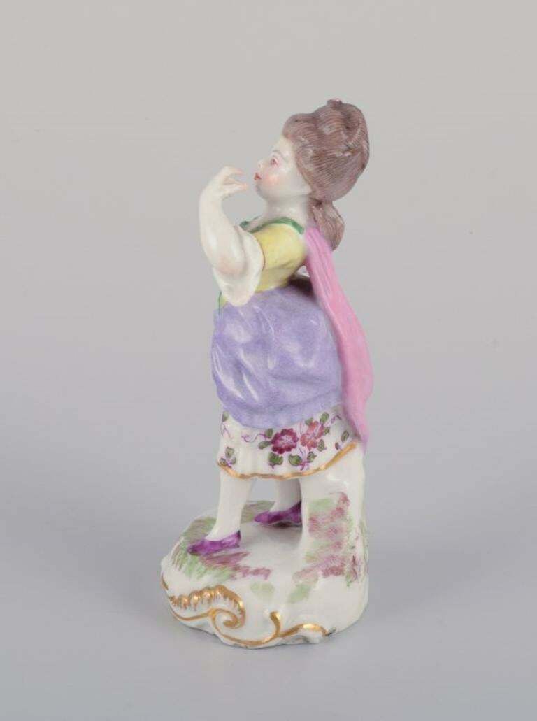 Antique German Porcelain Figurine. Young Woman In Elegant Attire. photo for sale