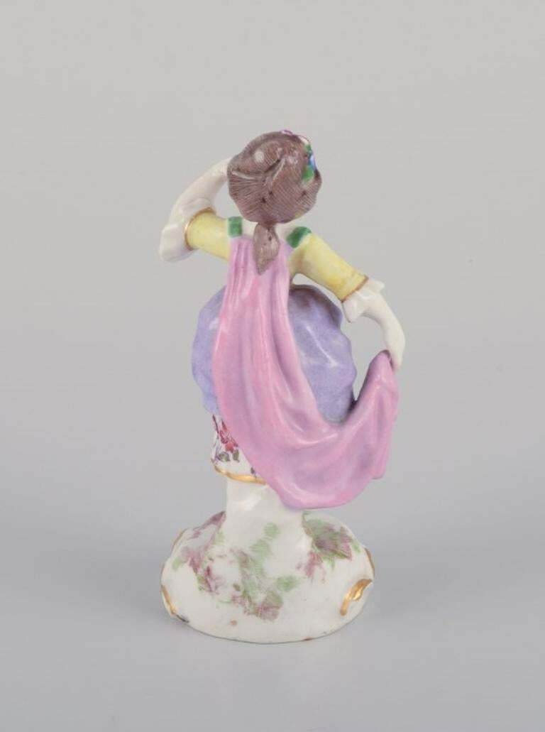 Antique German Porcelain Figurine. Young Woman In Elegant Attire. photo Home Decor