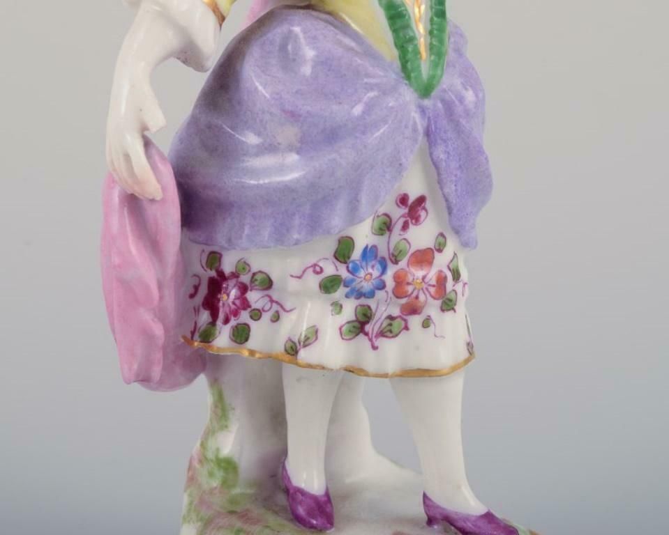 Antique German Porcelain Figurine. Young Woman In Elegant Attire. photo buy