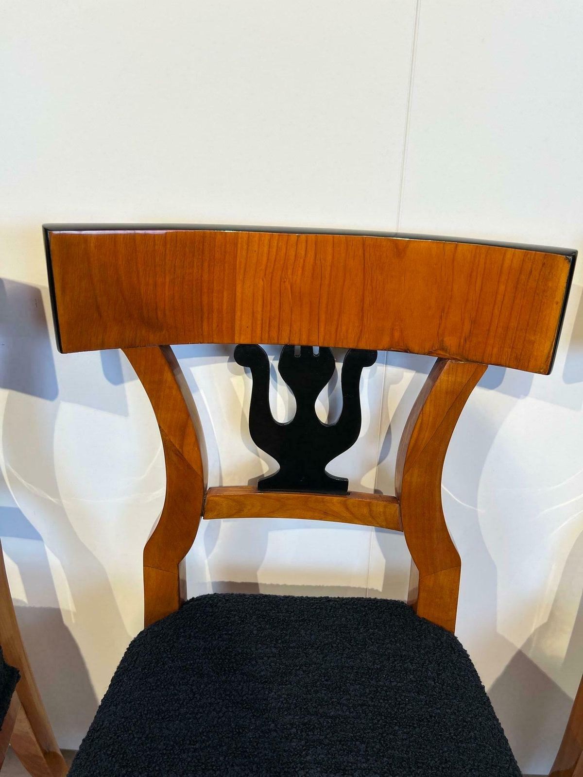 Furniture Set Of Four Biedermeier Chairs, Cherry Veneer, South Germany Circa 1830 photo