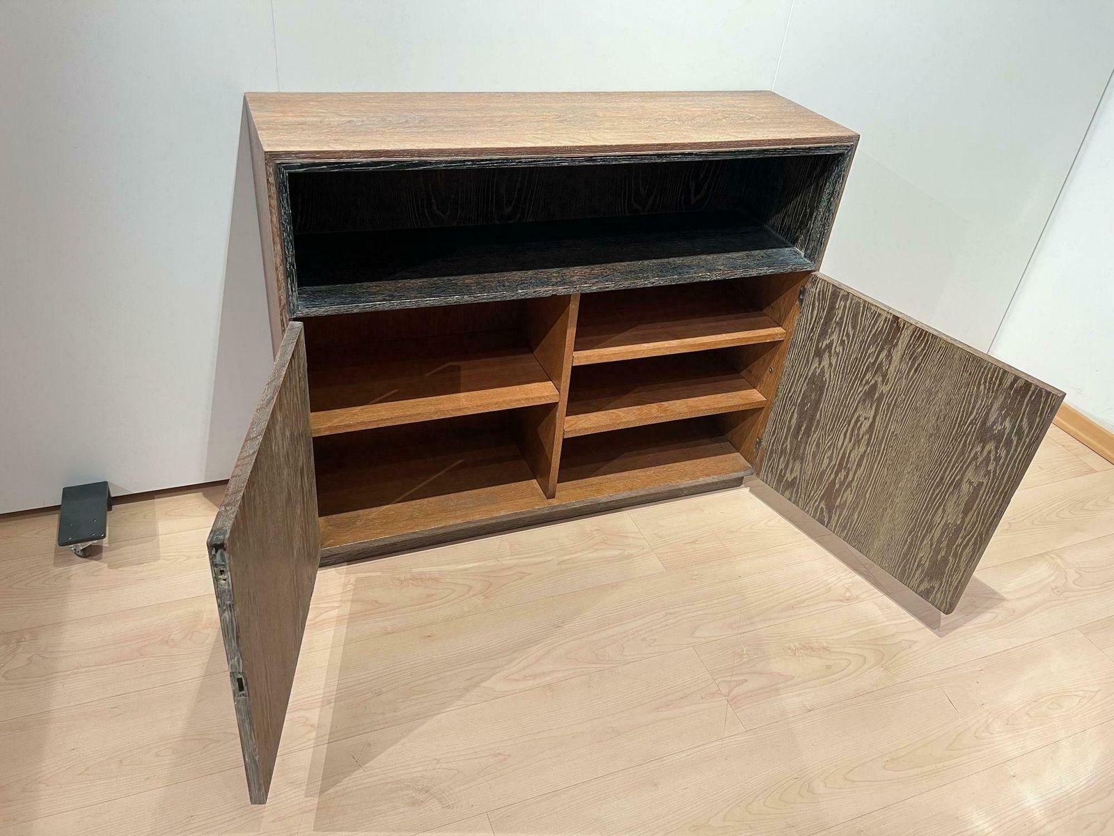 2334.72 Art Deco Office Cabinet, De Coene Frères, Limed Oak, Belgium Circa 1935 photo