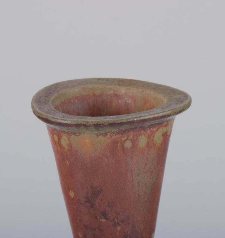 Gunnar Nylund For Rörstrand. Ceramic Vase With Glaze In Brownish Tones. photo 355.0