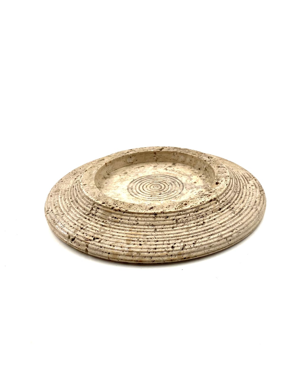 Travertine Grooved Vide Poche / Centerpiece / Ashtray, Cerri Nestore, Italy, 1970s photo buy
