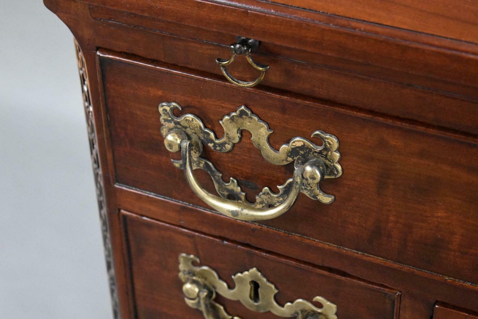 18th Century George III Mahogany Kneehole Desk photo vintage