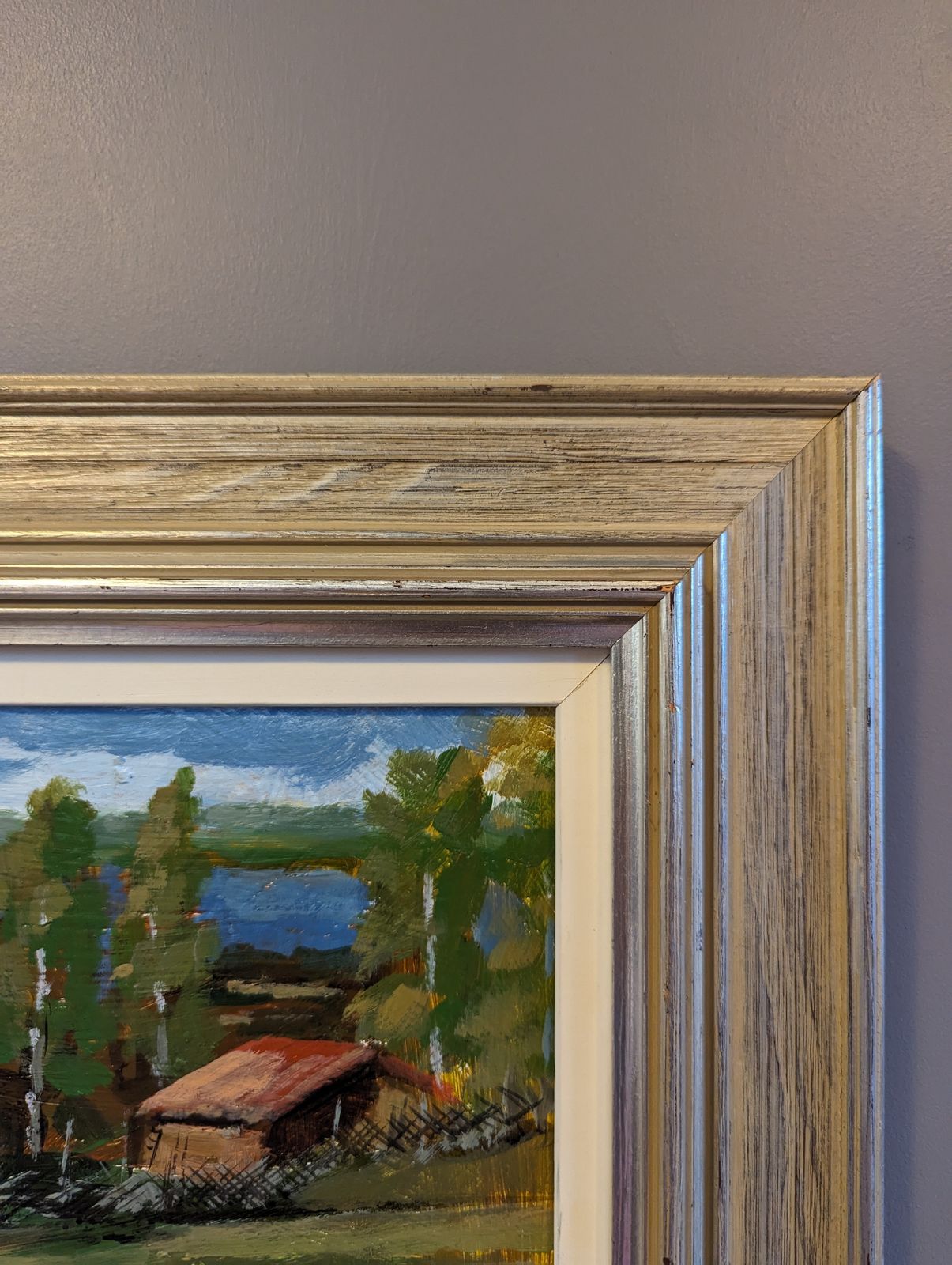 Red Houses In Nature Oil Painting photo buy