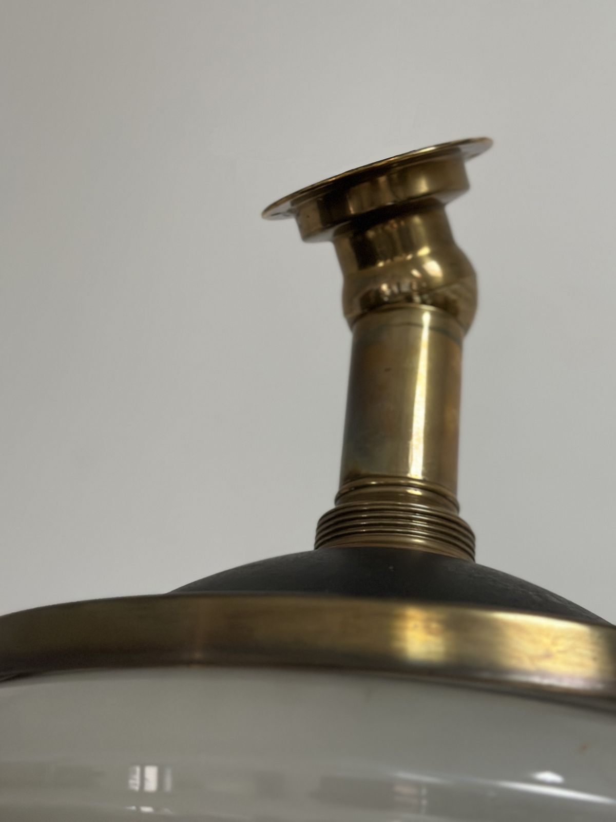 Antique German Photographic Brass Glass Carl Zeiss Ikon Jena Ceiling Wall Pendant Light Lamp By Adolf Meyer photo Lighting