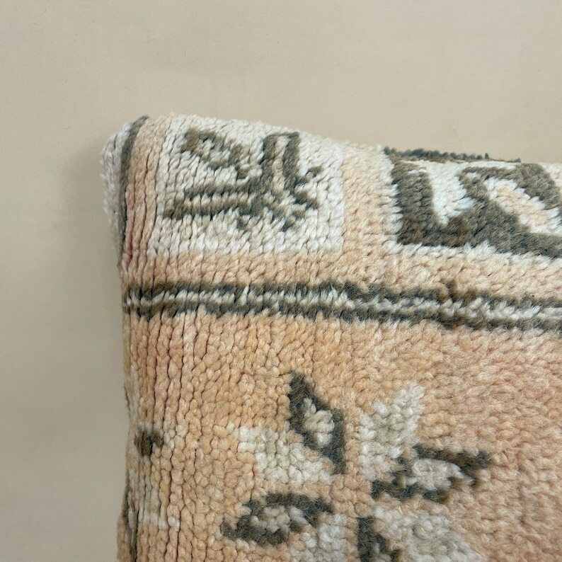 Antique Kilim Berber Cushion Moroccan Pillow Feather Filled Handwoven Patterned photo furniture