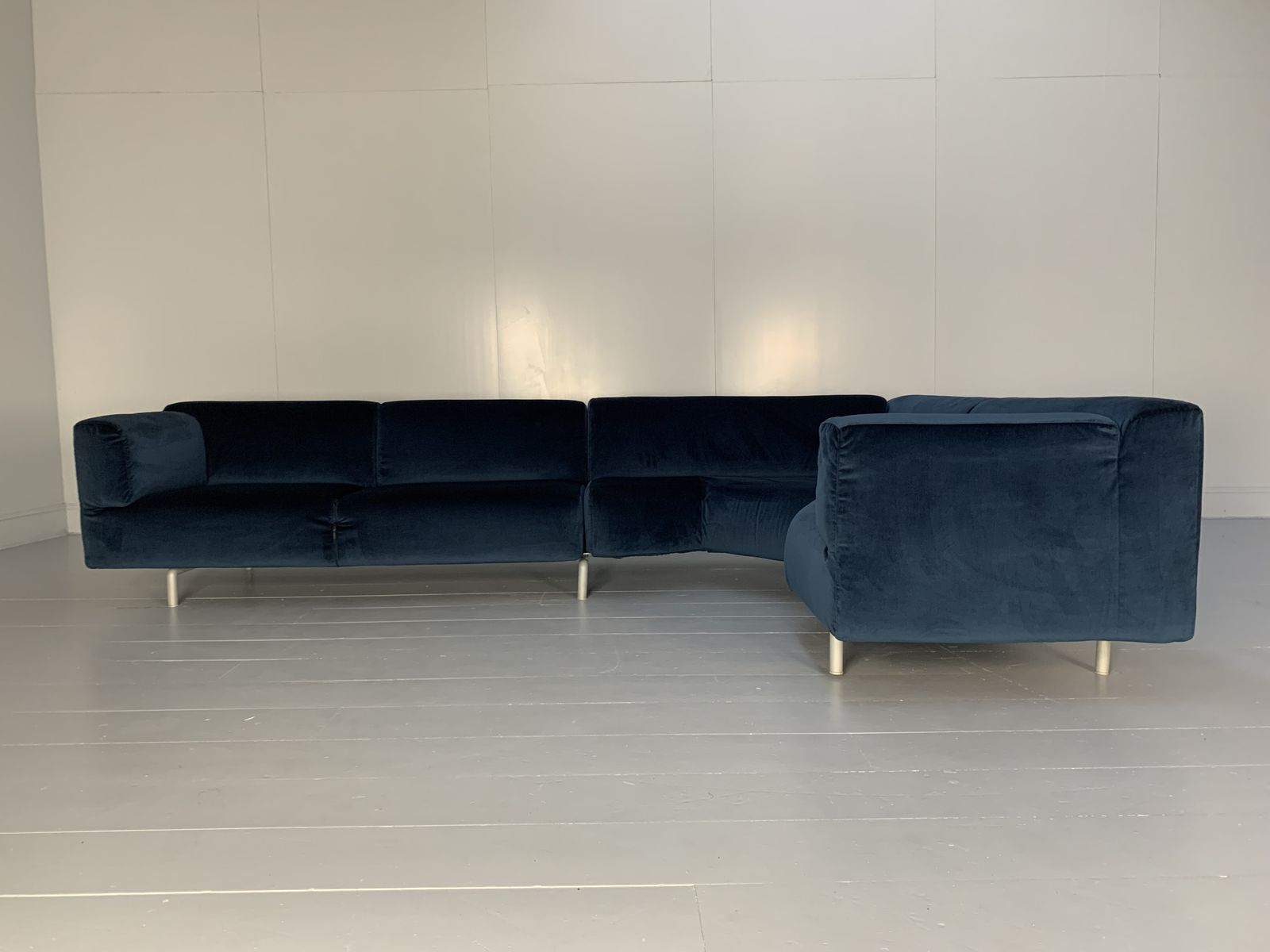 Cassina “250 Met” L Shape Sectional Sofa – In Navy Blue Velvet photo furniture
