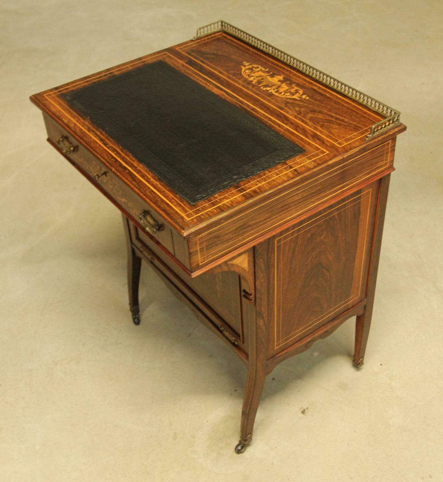 Victorian Rosewood Davenport, 1800s photo for sale