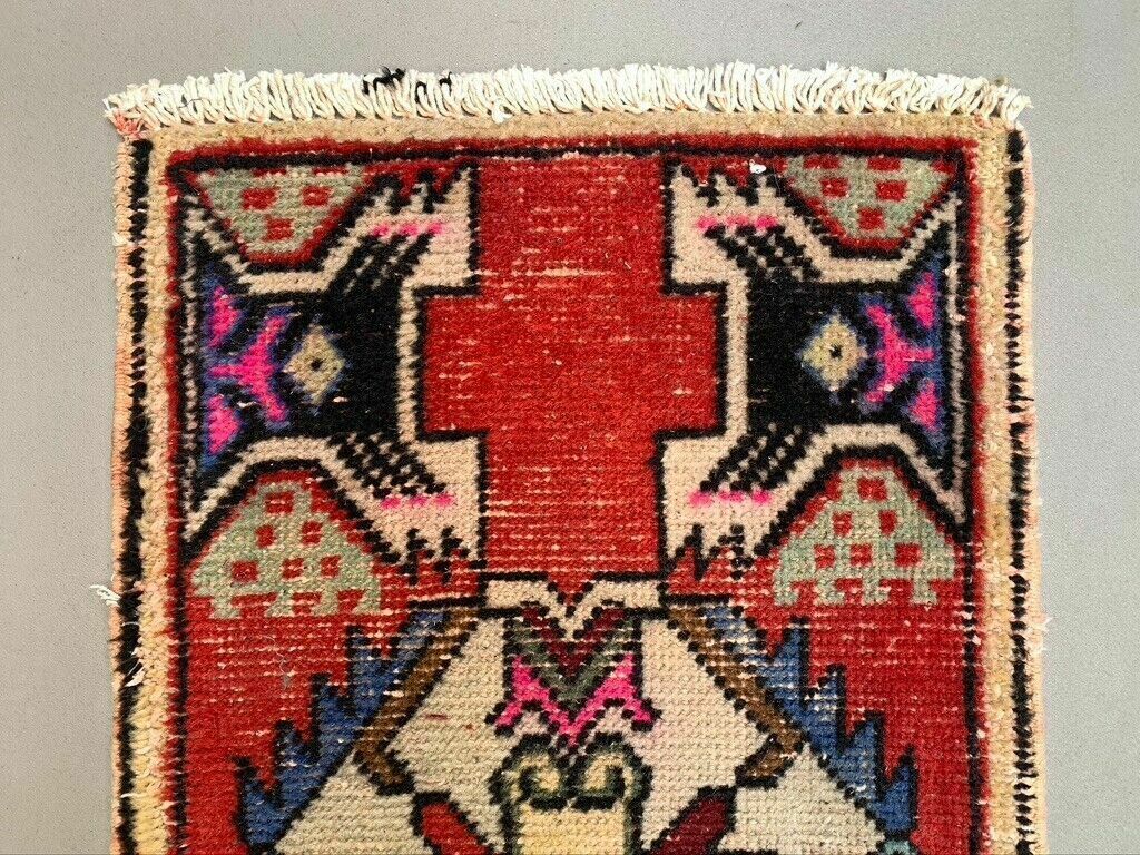 Small Vintage Turkish Rug 92x49 Cm, Short Runner, Tribal, Shabby, Mini Carpet photo 115.0
