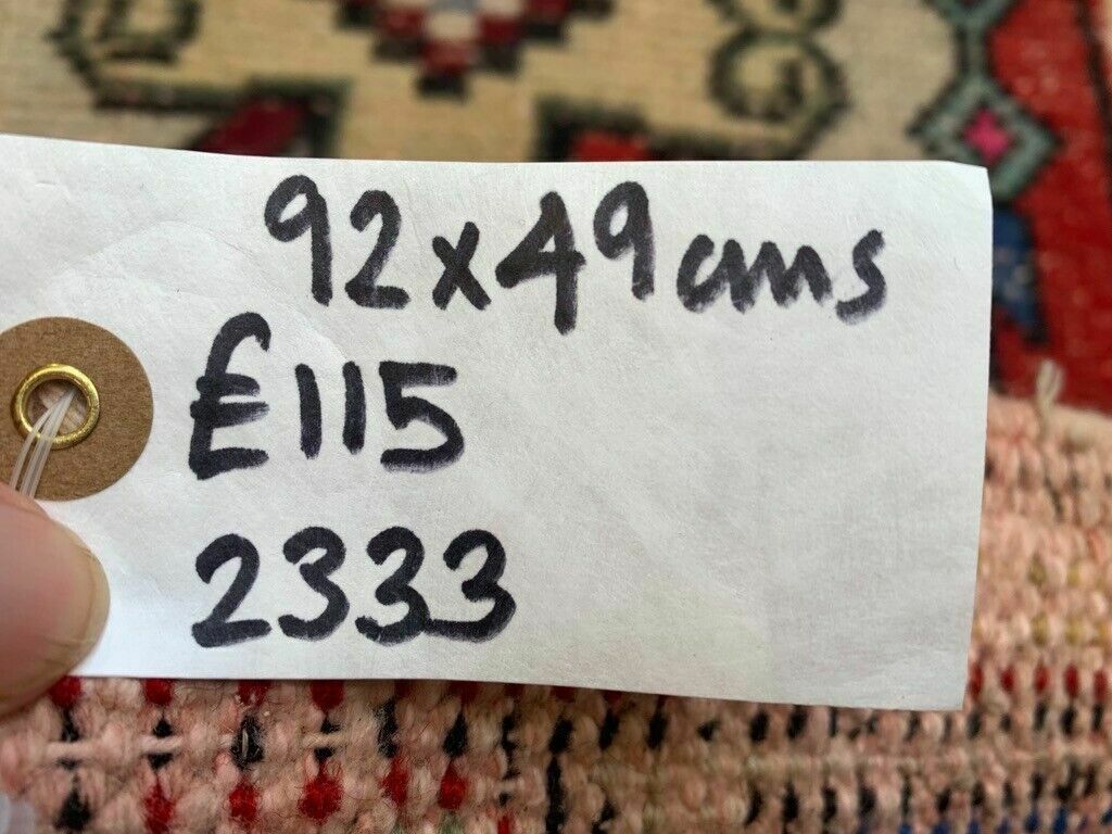 Small Vintage Turkish Rug 92x49 Cm, Short Runner, Tribal, Shabby, Mini Carpet photo vinterior