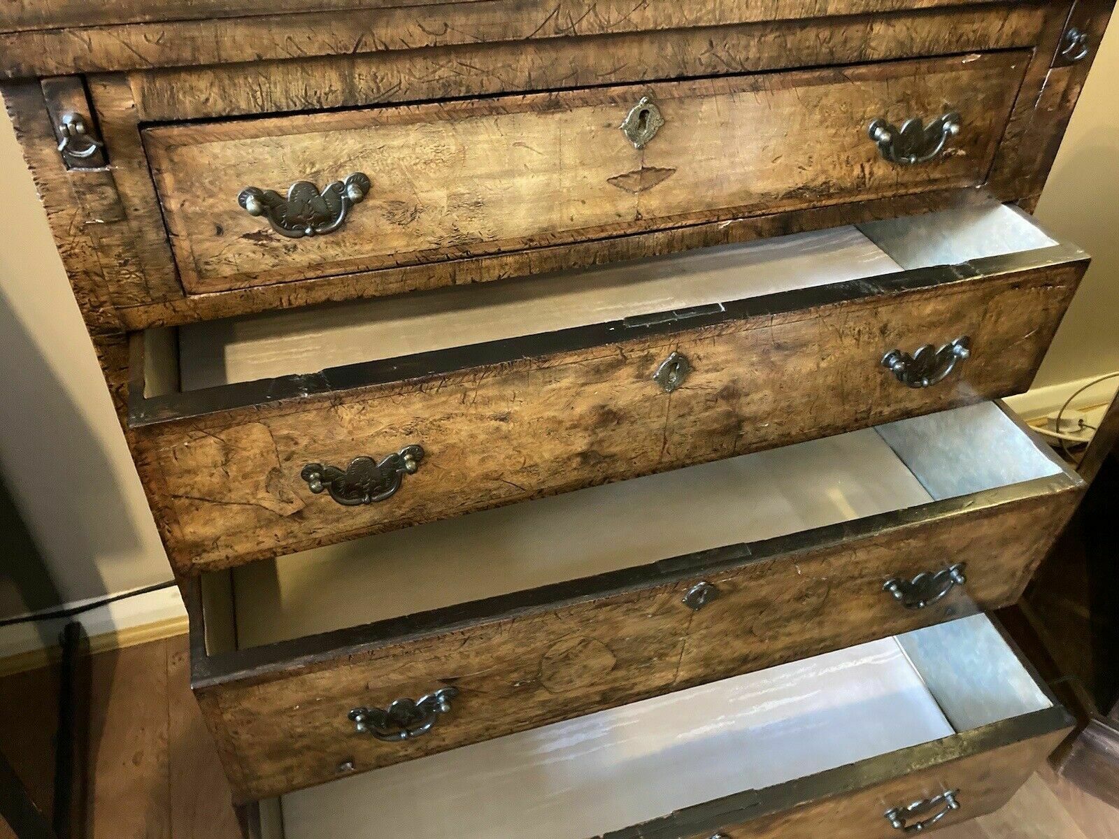 photo furniture Stunning Rare Antique Walnut Bachelors Bureau Chest Of Drawers