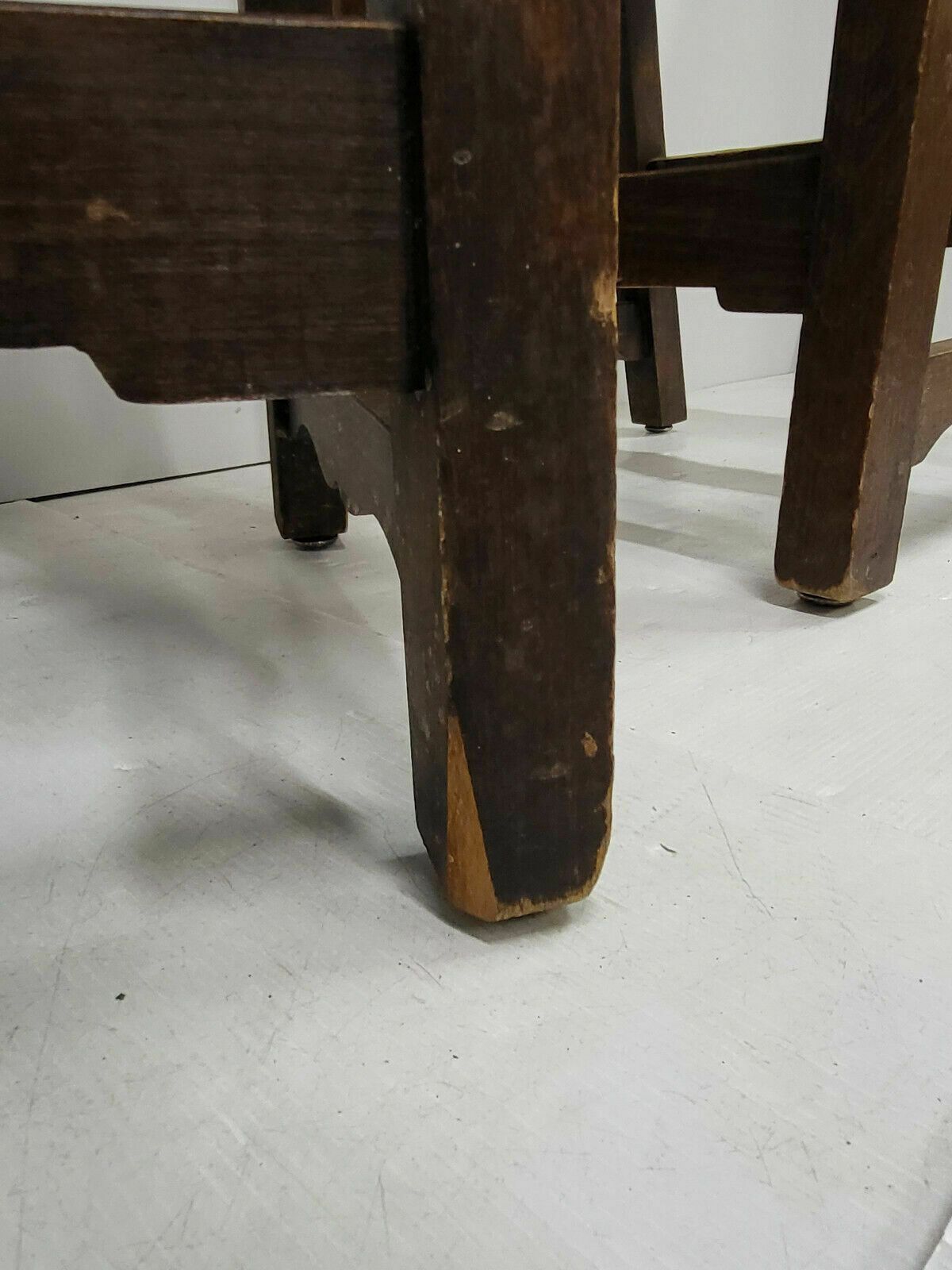 Set Of 4 Vintage 1970 Brutalist Chairs In Oak & Metal 70s 1970s photo vinterior