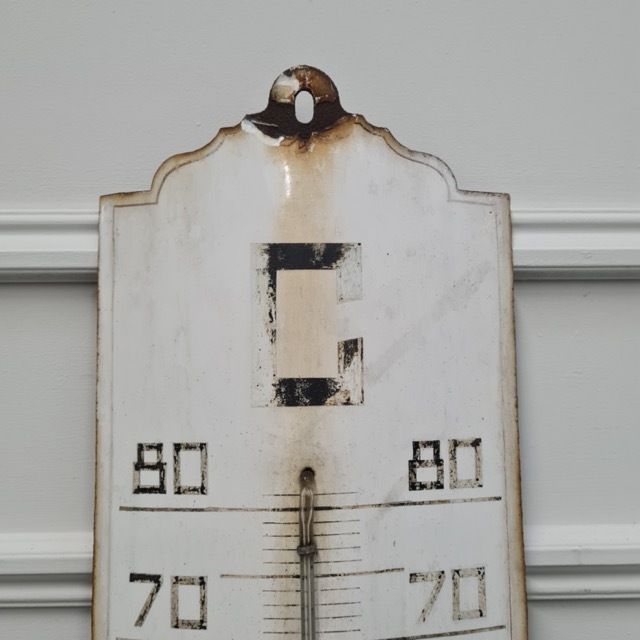 Large Vintage French Enamel Thermometer Free Delivery England/Wales photo furniture
