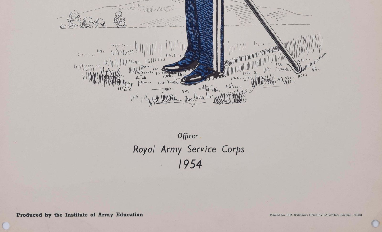 Royal Army Service Corps Institute Of Army Education Military Uniform Lithograph photo Art