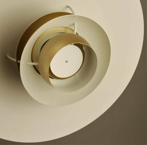 1x Vintage Louis Poulsen Pendant Lights | Gold/Green/White | With Brand Label | 1 Pcs photo for sale