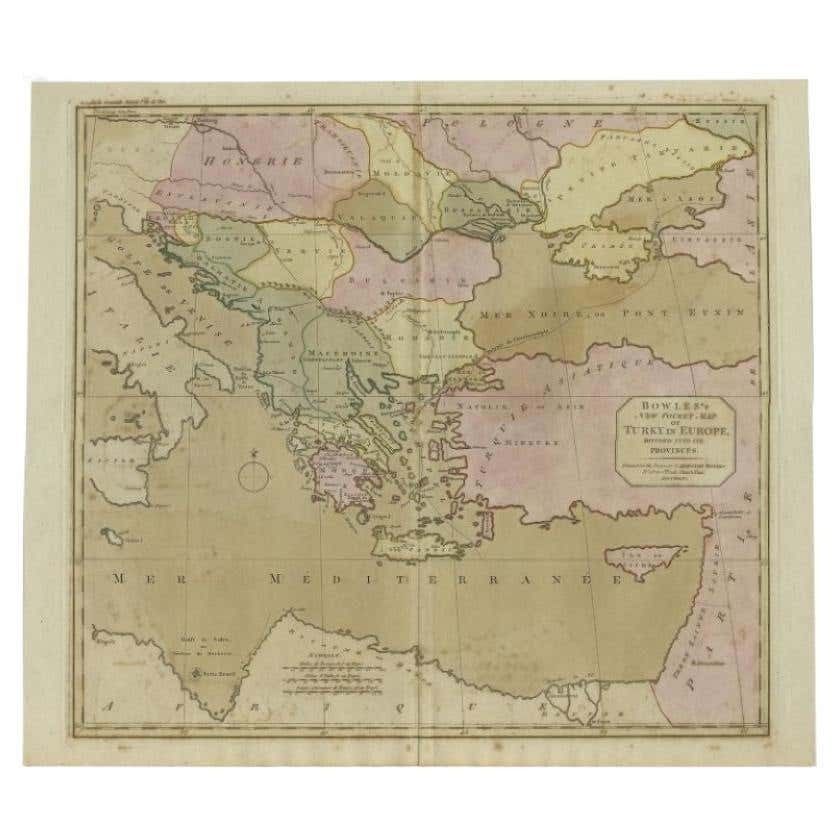 Antique Map Of Turkey In Europe, C.1780