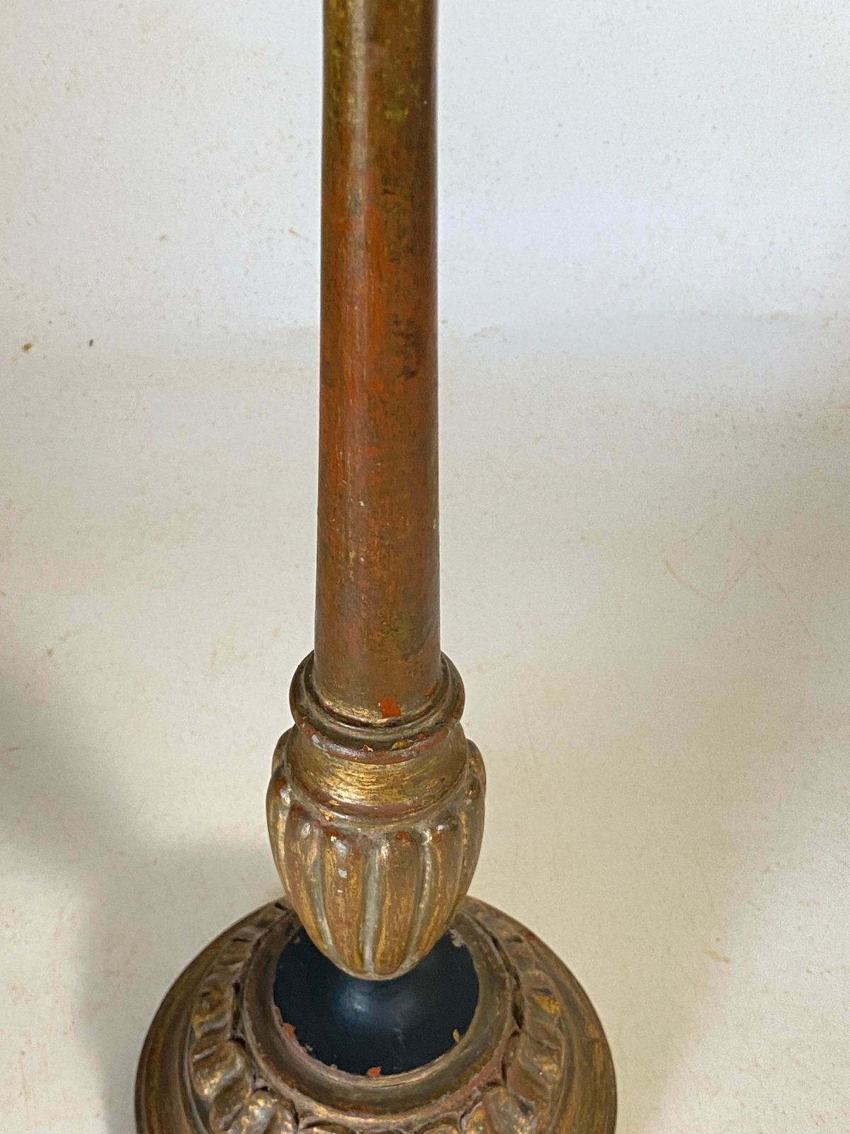 photo furniture Gillt Wood Candle Holder Or Candlestick France, 1950