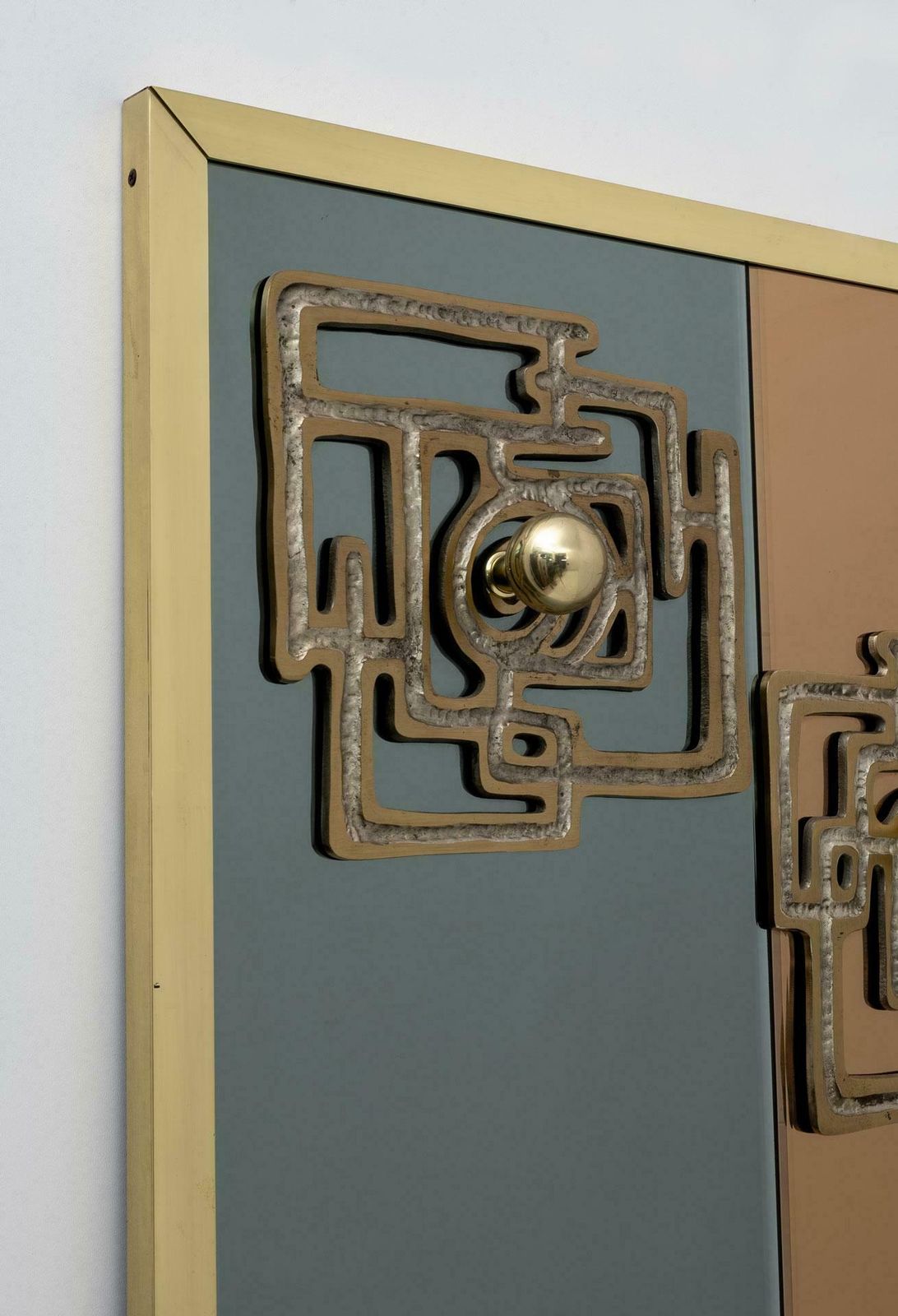 Luciano Frigerio Mid Century Modern Brass And Mirror Clothes Hangers, 1970s photo vinterior