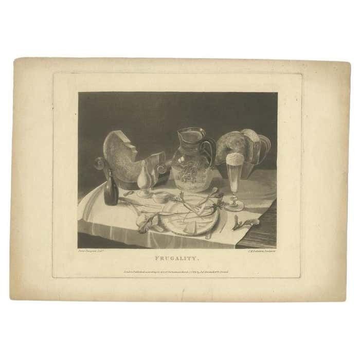Antique Print 'Frugality' By Delattre, 1796