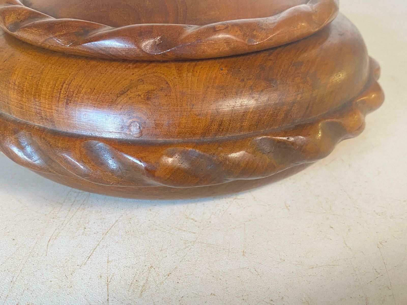 Rounded Wooden Box In Wood France 1960, Brown Color photo furniture
