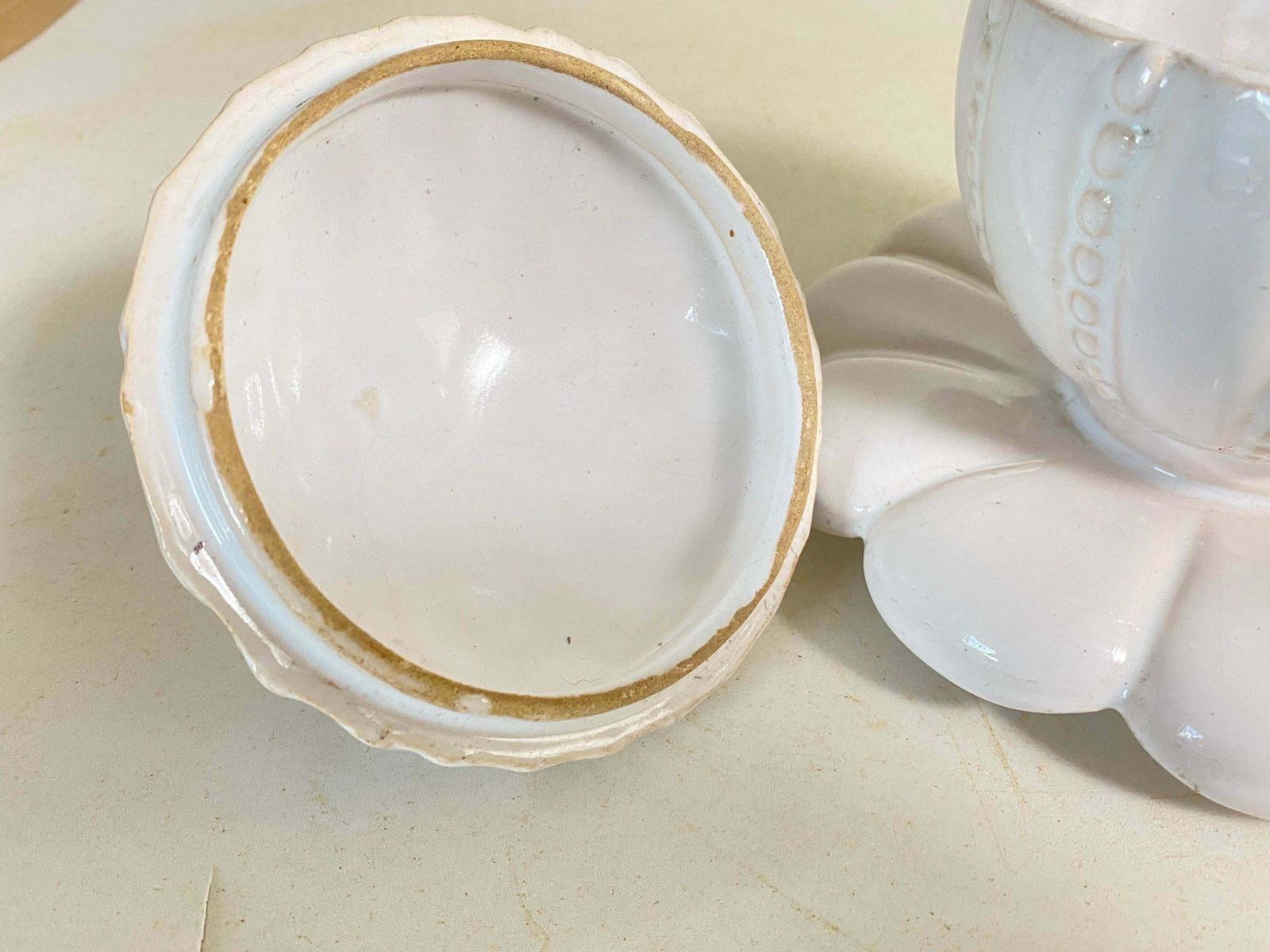 Home Decor Sugar French Porcelain Sugar Pot By Sue & Mare White Color 20th Century photo