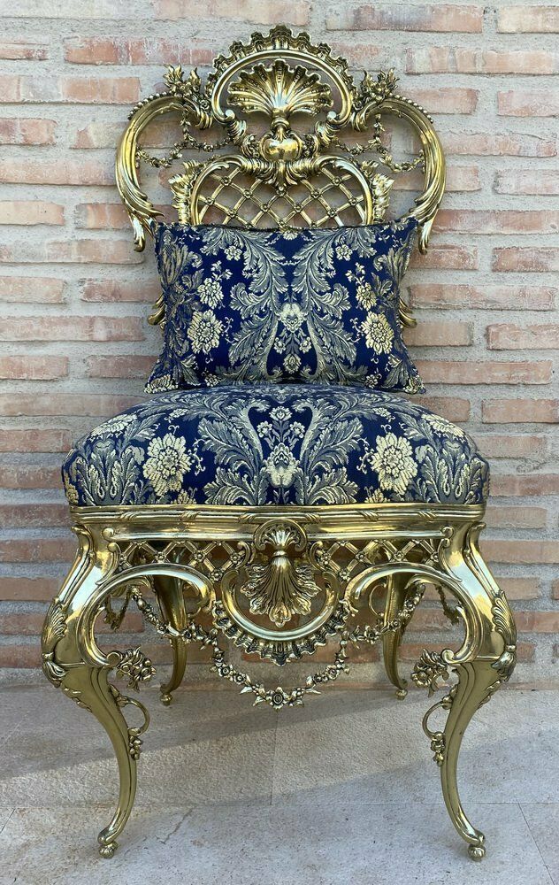 French Louis XV Style Bronze Side Chair, 1930 photo furniture