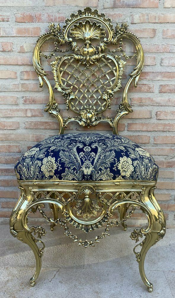 French Louis XV Style Bronze Side Chair, 1930 photo Furniture