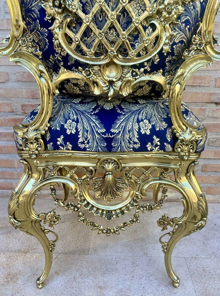 French Louis XV Style Bronze Side Chair, 1930 photo vinterior
