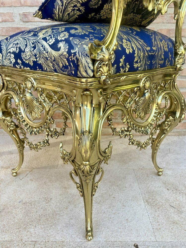 photo vintage French Louis XV Style Bronze Side Chair, 1930