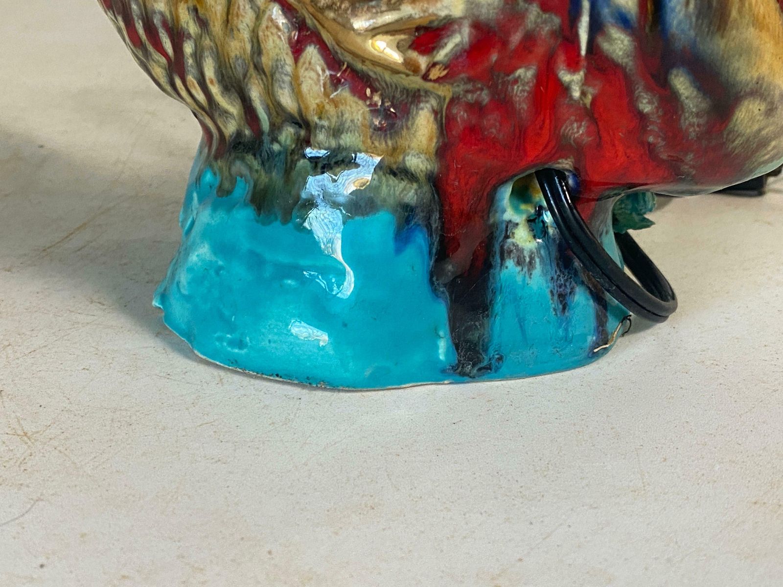 Vallauris & Monaco, France, Table Lamp In Glazed Ceramics Shaped Like A Fish photo for sale