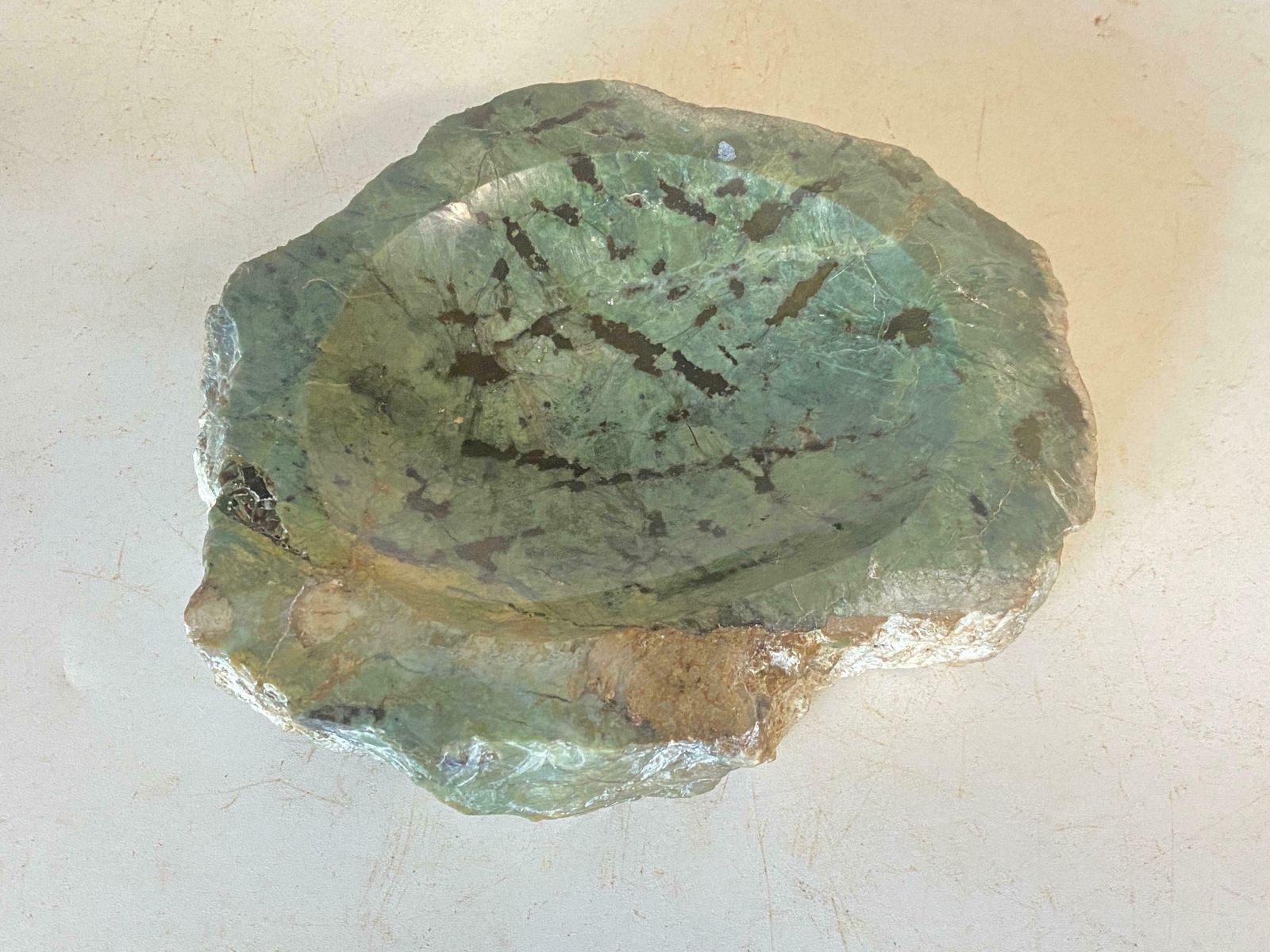 photo for sale Vide Poche Ashtray In Marble Green Color, Italy 1960