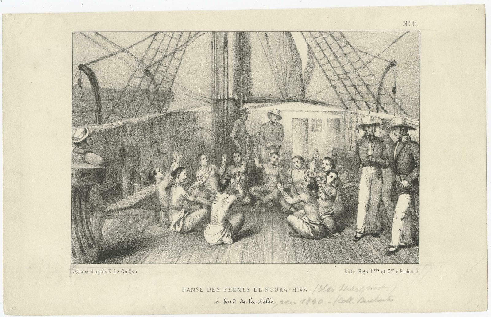 Antique Print Of The Dance Of The Women Of Nuka Hiva Aboard The Zelee photo furniture