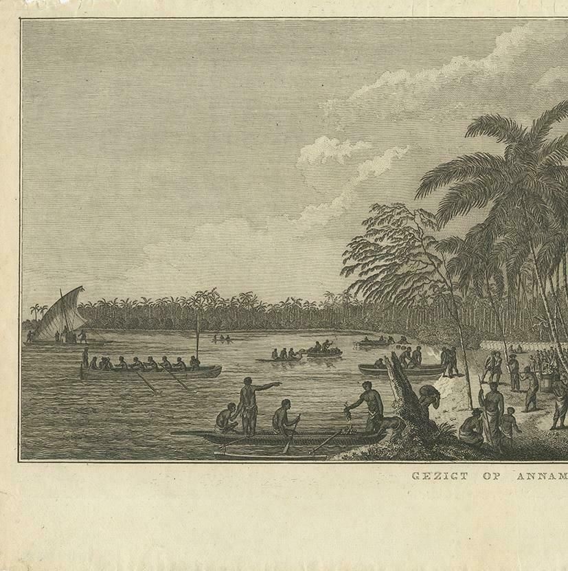Antique Print Of Annamooka, Tonga Islands, By Cook '1803' photo for sale
