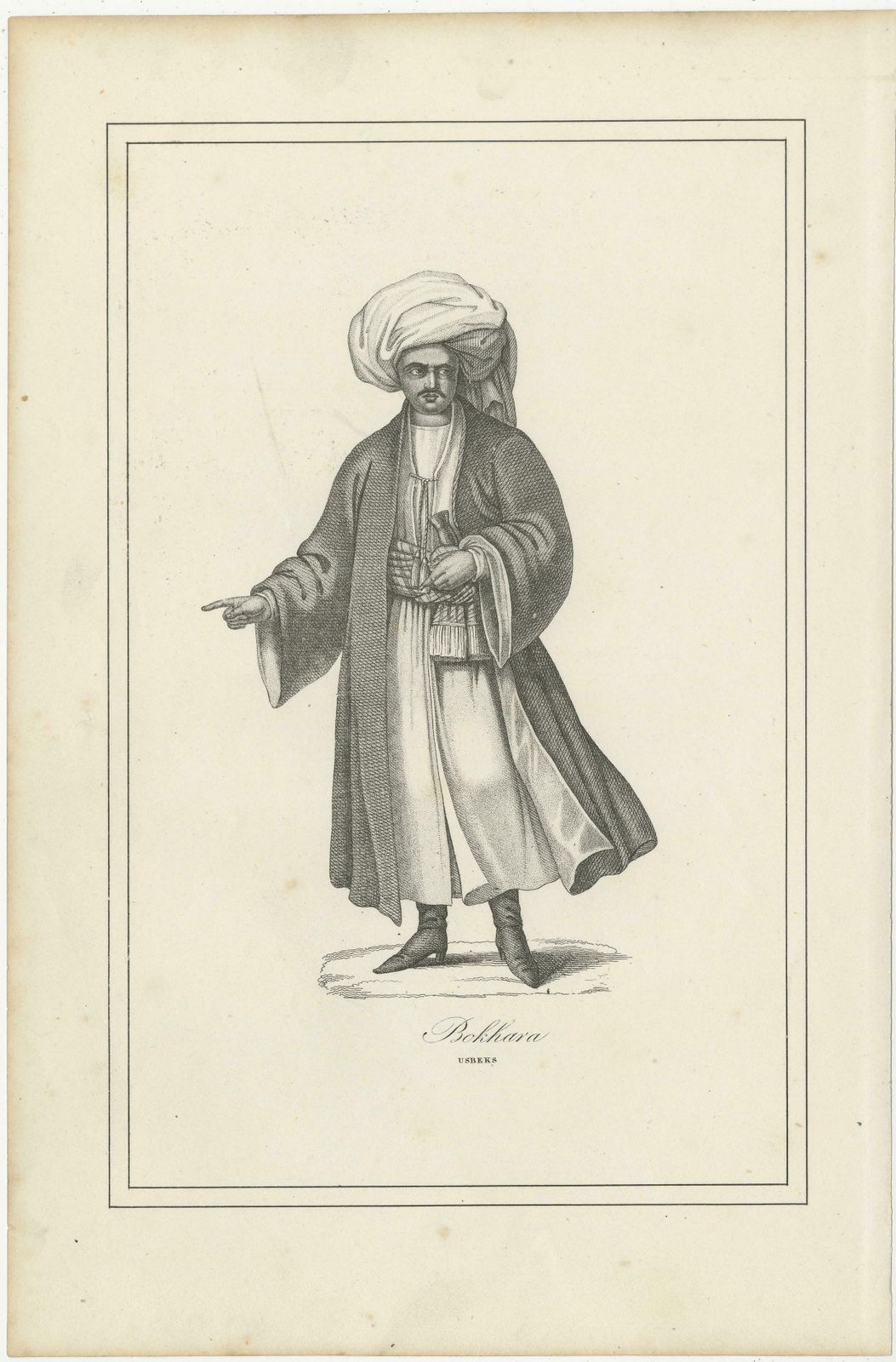 Antique Print Of A Native Of Bukhara, Uzbekistan photo furniture