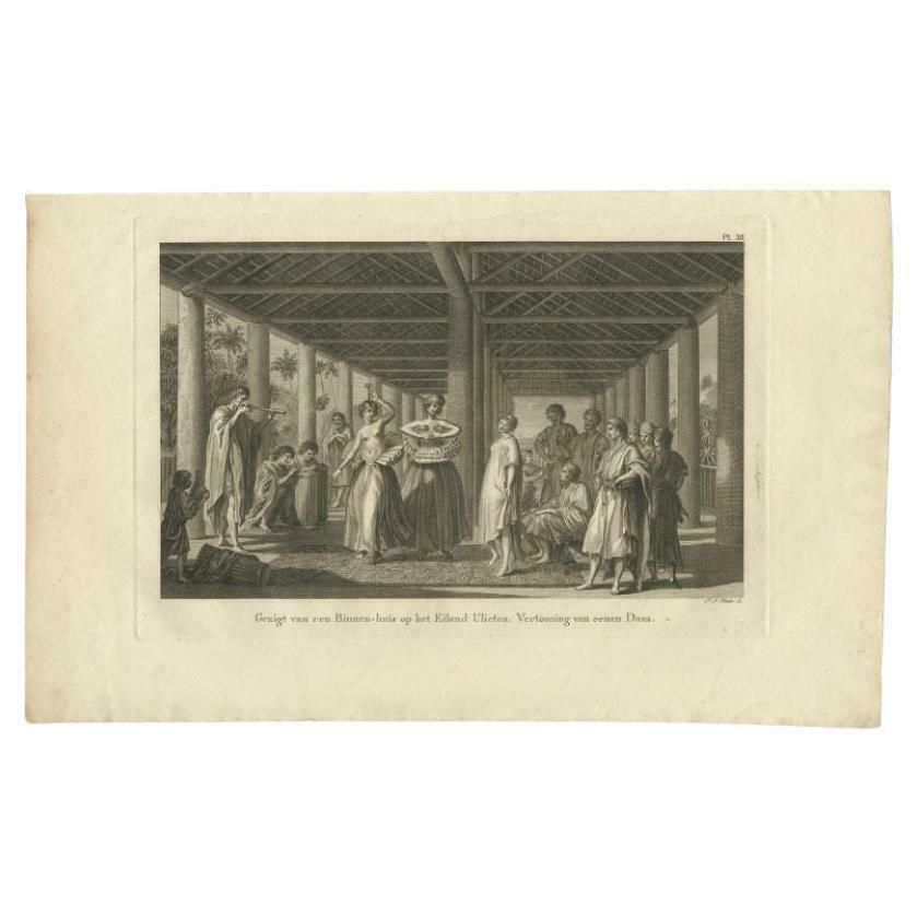 Antique Print Of A House On Ulietea, Raiatea, Society Islands, French Polynesia photo furniture