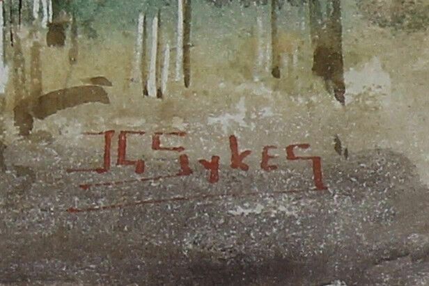 Watercolour By John Gutteridge Sykes. Haystooks And A Dog photo furniture
