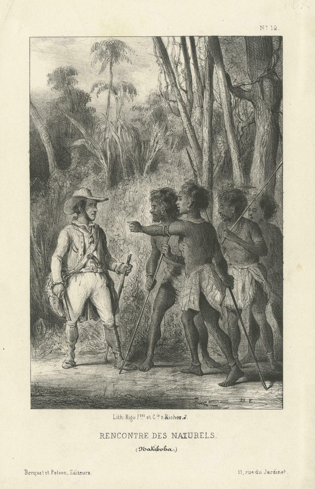 Antique Print Of The Meeting Of The Inhabitants Of Nakihoha photo for sale
